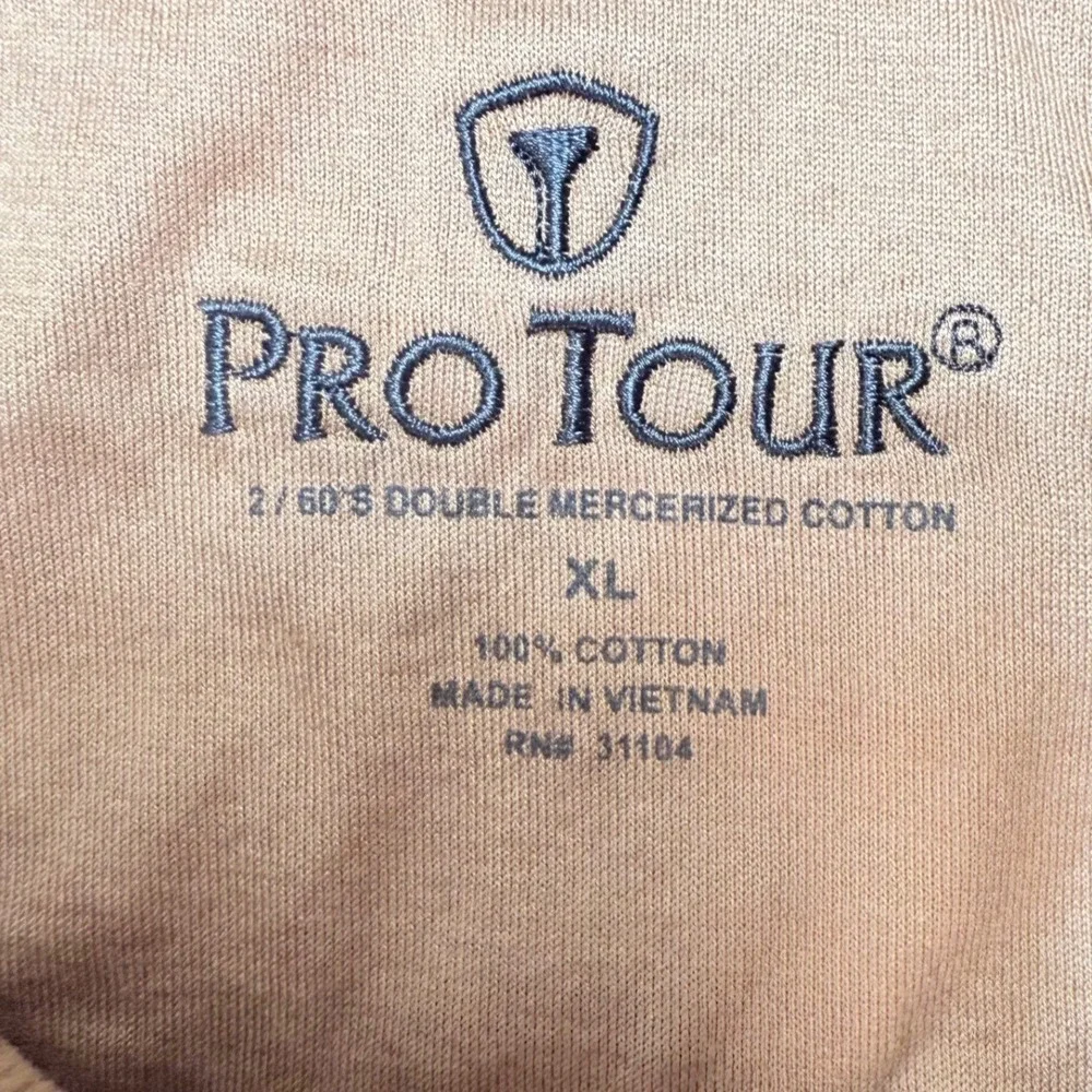 Pro tour double mercerized cotton golf polo striped XL-excellent condition sport - Picture 2 of 8